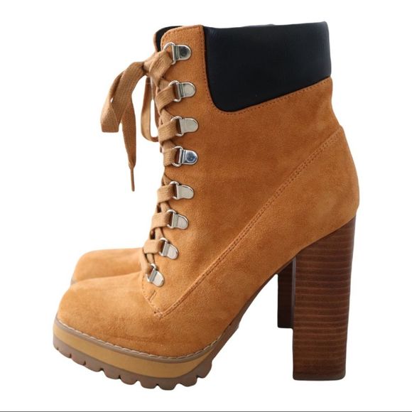 Steve Madden Breccan Tan Lace Up Chunky 